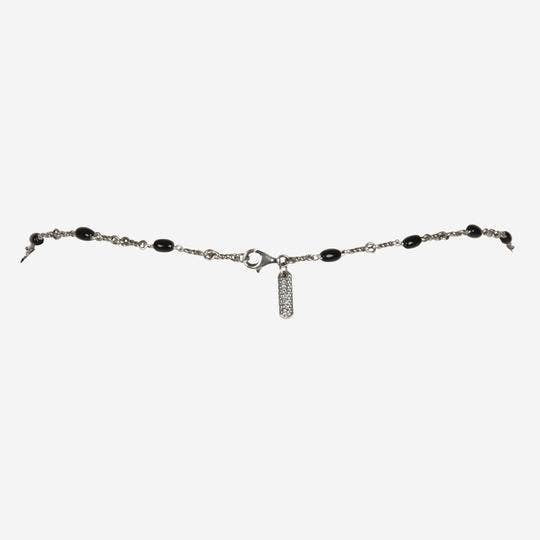 Sterling Silver Black Onyx Twisted Cable Chain Necklace