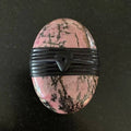 Rhodonite Palm Stone Wrapped With Sea Glass Bead