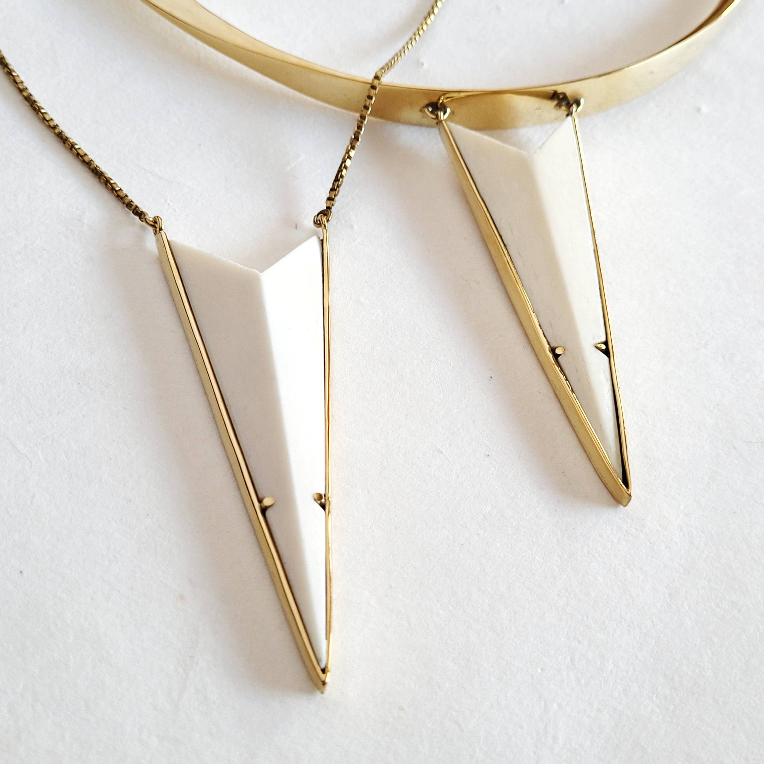 Handmade Brass Horn Bone Necklace