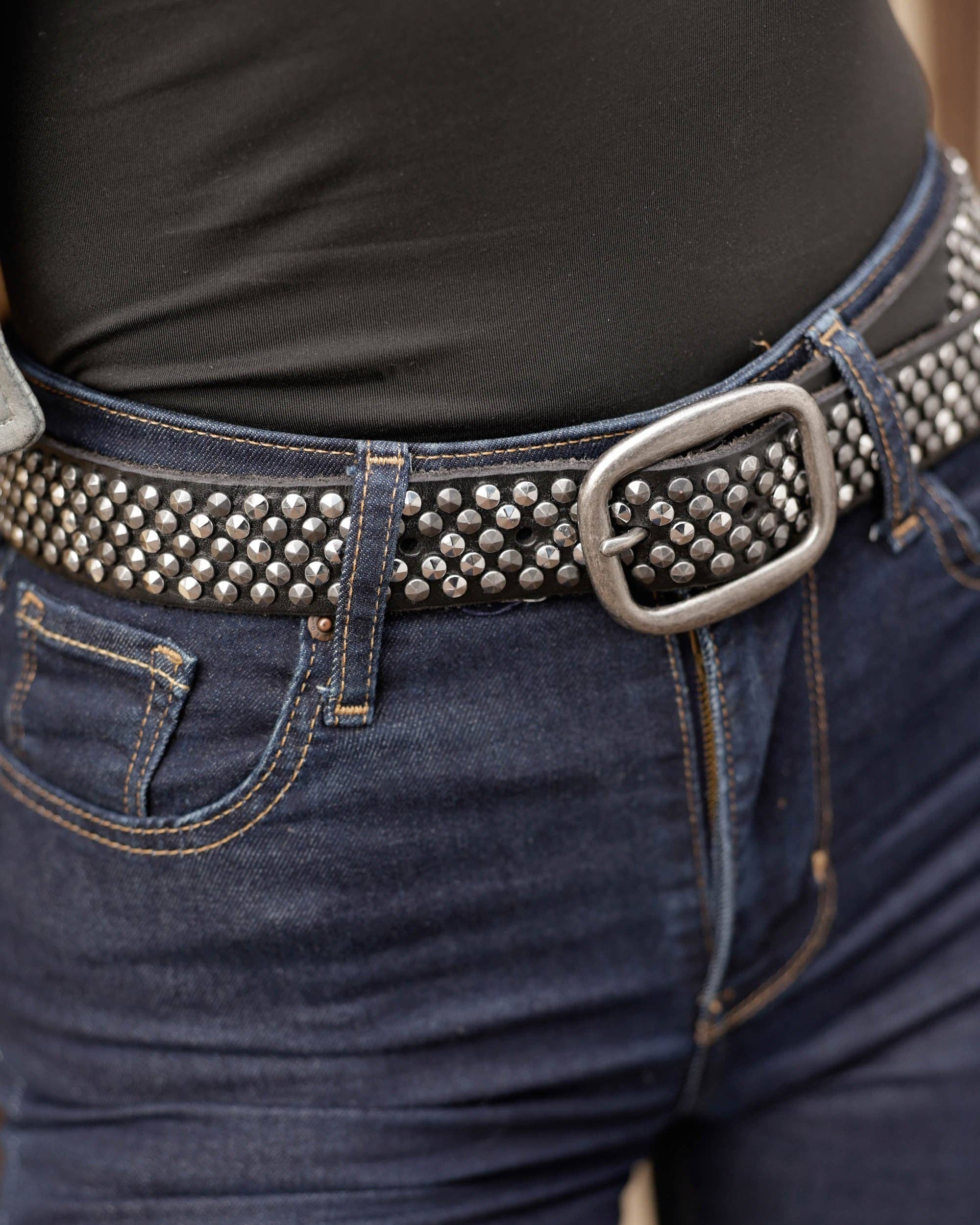 Britta | Pyramid Multi Studded Leather Belt