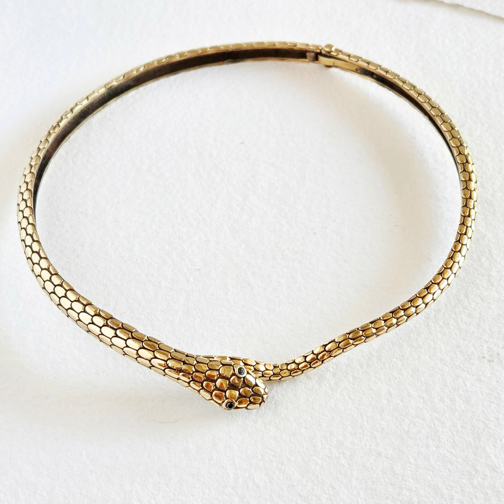 Brass Serpent Choker Necklace